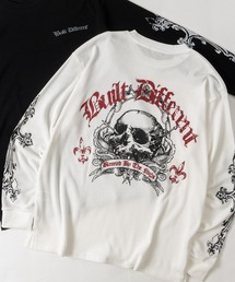 【31】クロス/スカルモチーフ ワッフルロングスリーブTシャツ