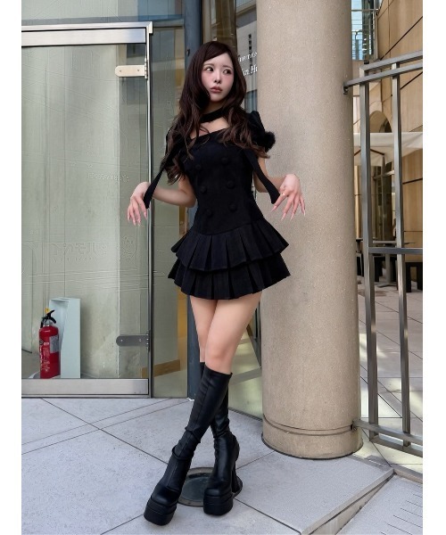 Darich(ダーリッチ)の「ファーコンビダブルボタンコーディロイミニワンピース(ワンピース・レディース・グレー/ベージュ/ブラック/アイボリー・FREE)」の14枚目の写真