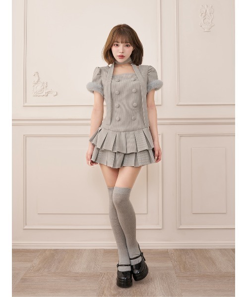 Darich(ダーリッチ)の「ファーコンビダブルボタンコーディロイミニワンピース(ワンピース・レディース・グレー/ベージュ/ブラック/アイボリー・FREE)」の16枚目の写真