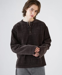 SOCCE（ソーシー）の「カットコーデュロイヘンリーネック長袖カットソー（Tシャツ/カットソー）」