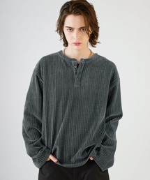 SOCCE（ソーシー）の「カットコーデュロイヘンリーネック長袖カットソー（Tシャツ/カットソー）」