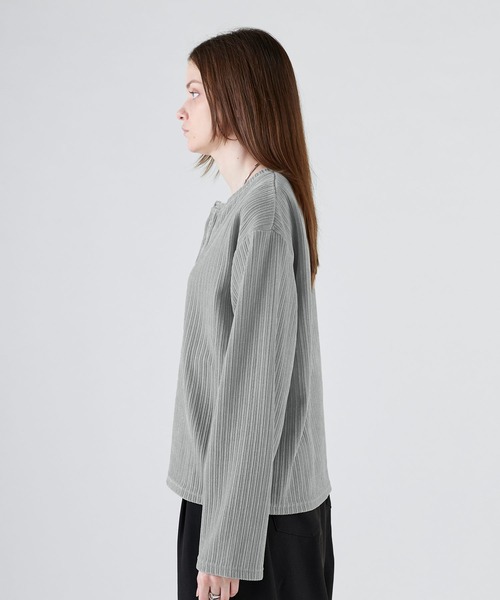 SOCCE(ソーシー)の「カットコーデュロイヘンリーネック長袖カットソー(Tシャツ/カットソー・メンズ・ブラック/ワイン/チャコール/ライトグレー/ダークブラウン・XL/S/L/M)」の22枚目の写真
