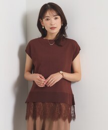 裾レースフレンチニット