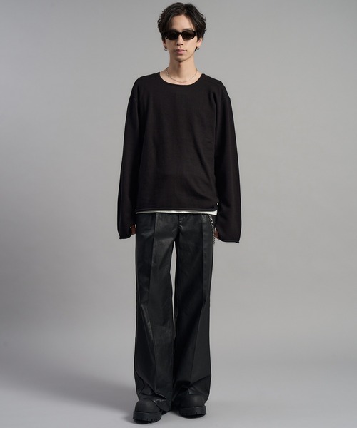 LANDNESS(ランドネス)の「【LANDNESS/ランドネス】Long Sleeve Knit Top/ロングスリーブニットトップス(ニット/セーター・メンズ・ダークグレー/ブラック・S/M/L)」の15枚目の写真