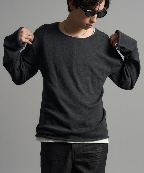 LANDNESS(ランドネス)の「【LANDNESS/ランドネス】Long Sleeve Knit Top/ロングスリーブニットトップス(ニット/セーター・メンズ・ダークグレー/ブラック・S/M/L)」の21枚目の写真