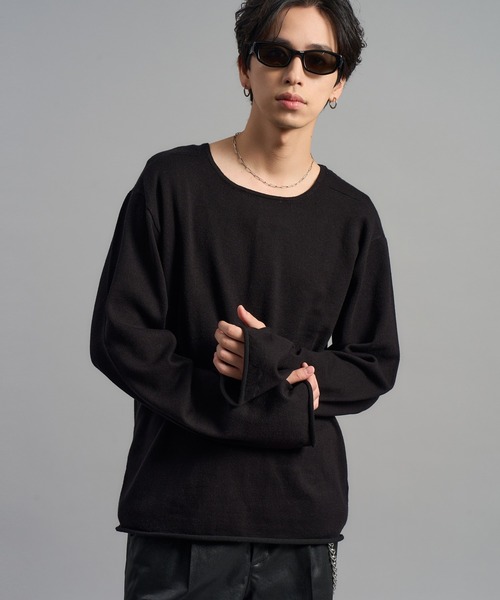 LANDNESS(ランドネス)の「【LANDNESS/ランドネス】Long Sleeve Knit Top/ロングスリーブニットトップス(ニット/セーター・メンズ・ダークグレー/ブラック・S/M/L)」の4枚目の写真
