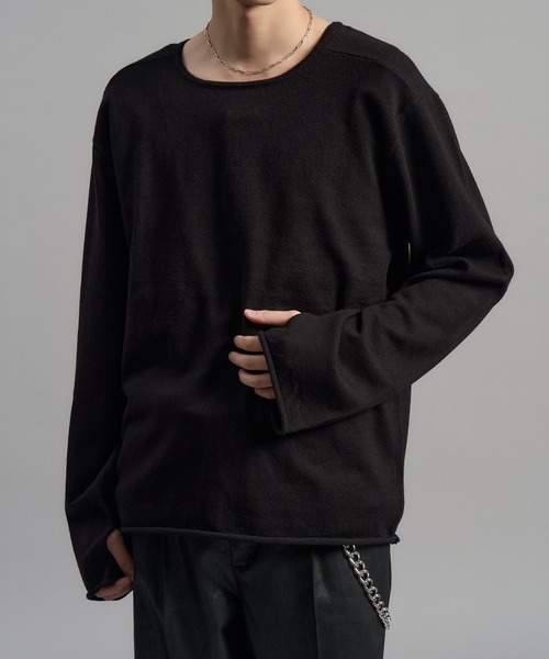LANDNESS(ランドネス)の「【LANDNESS/ランドネス】Long Sleeve Knit Top/ロングスリーブニットトップス(ニット/セーター・メンズ・ダークグレー/ブラック・S/M/L)」の8枚目の写真