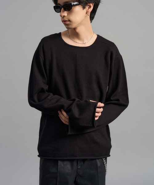 LANDNESS(ランドネス)の「【LANDNESS/ランドネス】Long Sleeve Knit Top/ロングスリーブニットトップス(ニット/セーター・メンズ・ダークグレー/ブラック・S/M/L)」の9枚目の写真