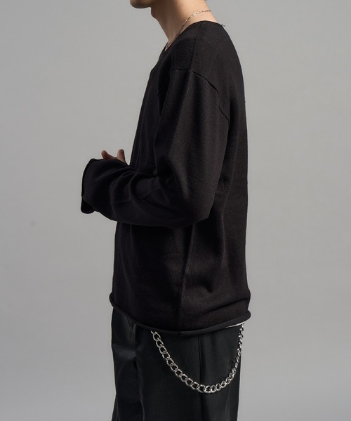 LANDNESS(ランドネス)の「【LANDNESS/ランドネス】Long Sleeve Knit Top/ロングスリーブニットトップス(ニット/セーター・メンズ・ダークグレー/ブラック・S/M/L)」の12枚目の写真