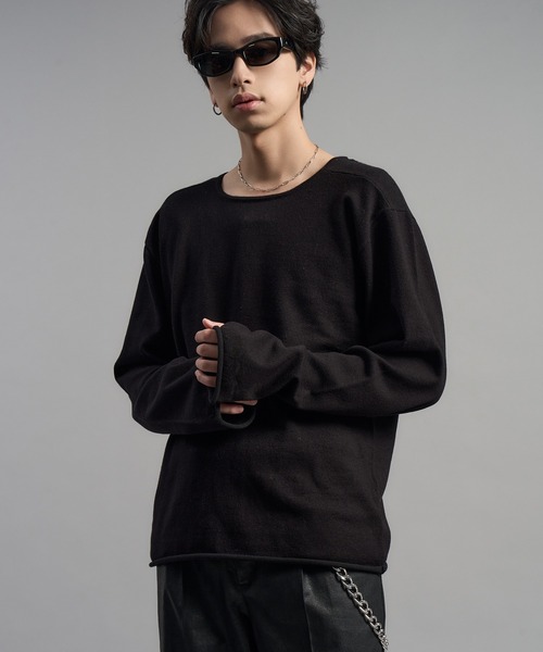 LANDNESS(ランドネス)の「【LANDNESS/ランドネス】Long Sleeve Knit Top/ロングスリーブニットトップス(ニット/セーター・メンズ・ダークグレー/ブラック・S/M/L)」の6枚目の写真