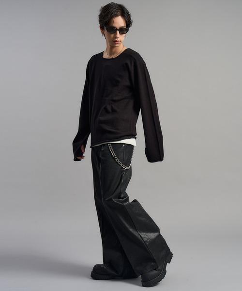 LANDNESS(ランドネス)の「【LANDNESS/ランドネス】Long Sleeve Knit Top/ロングスリーブニットトップス(ニット/セーター・メンズ・ダークグレー/ブラック・S/M/L)」の16枚目の写真