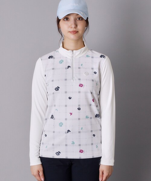 adabat(アダバット)の「フラワーチェックコンビハーフジッププルオーバー(Tシャツ/カットソー・レディース・ベージュ系その他3・40/38/42)」の5枚目の写真