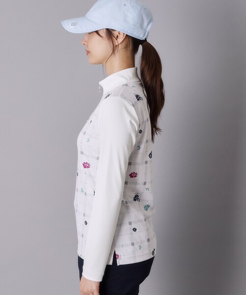 adabat(アダバット)の「フラワーチェックコンビハーフジッププルオーバー(Tシャツ/カットソー・レディース・ベージュ系その他3・40/38/42)」の4枚目の写真