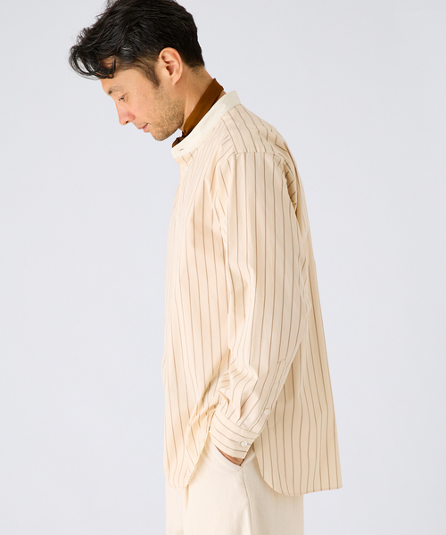 EDIFICE(エディフィス)の「ALBINI クレリック バンド カラー シャツ(シャツ/ブラウス・メンズ・ベージュ/ブルー系その他・MEDIUM/LARGE)」の7枚目の写真
