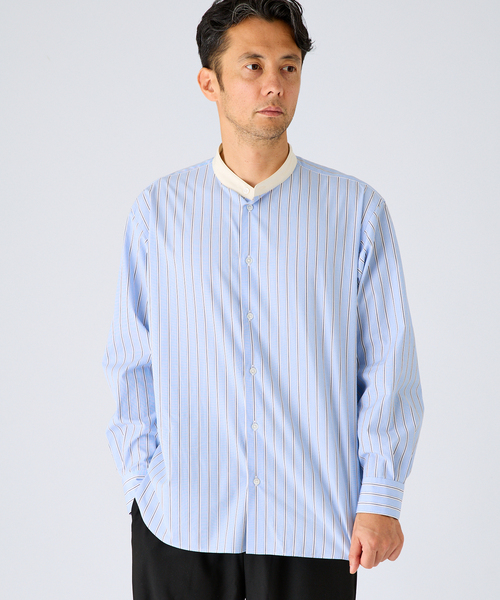 EDIFICE(エディフィス)の「ALBINI クレリック バンド カラー シャツ(シャツ/ブラウス・メンズ・ベージュ/ブルー系その他・MEDIUM/LARGE)」の13枚目の写真