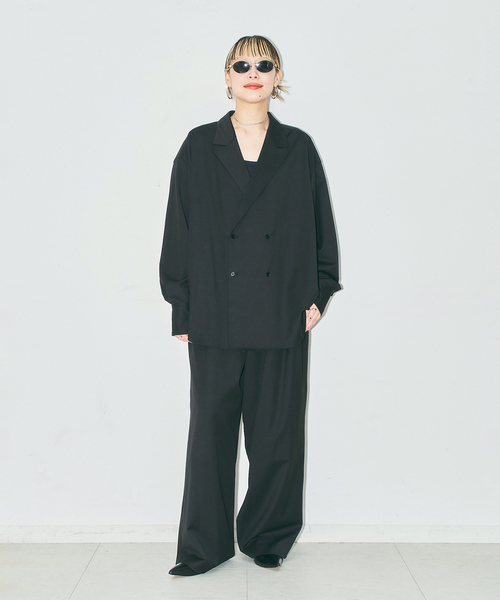 CITYSHOP（シティーショップ）の「TWILL 2TUCK パンツ（スラックス・レディース・ベージュ/ブラック・36/38）」の5枚目の写真