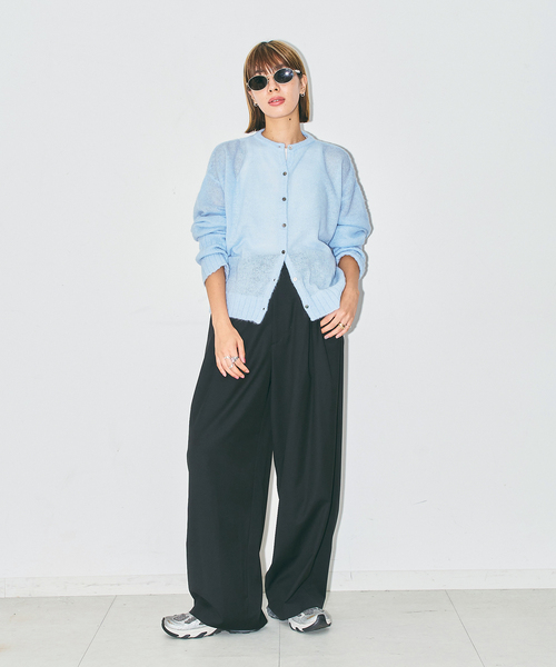 CITYSHOP（シティーショップ）の「TWILL 2TUCK パンツ（スラックス・レディース・ベージュ/ブラック・36/38）」の7枚目の写真