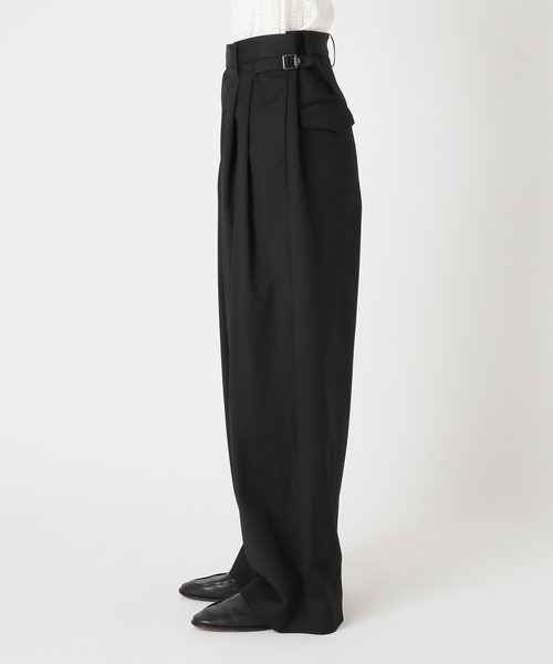 CITYSHOP（シティーショップ）の「TWILL 2TUCK パンツ（スラックス・レディース・ベージュ/ブラック・36/38）」の10枚目の写真