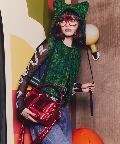 anna sui nyc(アナ スイ エヌ ワイ シー)の「ANNA SUI NYC/アナ スイ エヌワイシー/マルチポケットチビバッグ(ショルダーバッグ・レディース・ブラック/パープル/レッド/カーキ/シルバー/ブラック系その他・F)」の5枚目の写真