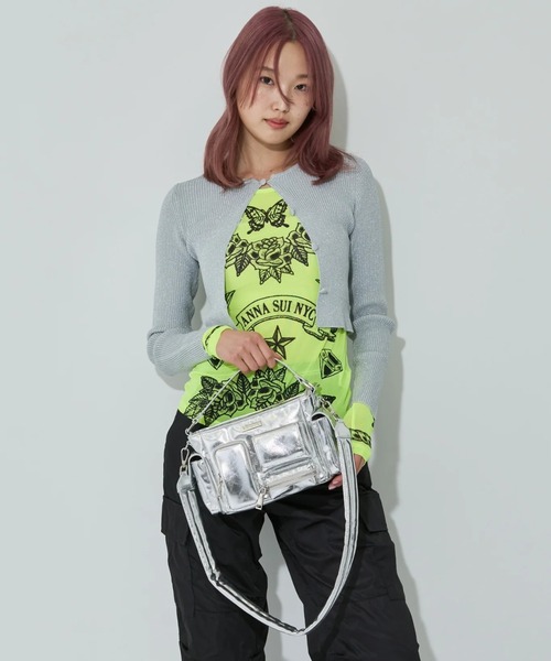 anna sui nyc(アナ スイ エヌ ワイ シー)の「ANNA SUI NYC/アナ スイ エヌワイシー/マルチポケットチビバッグ(ショルダーバッグ・レディース・ブラック/パープル/レッド/カーキ/シルバー/ブラック系その他・F)」の6枚目の写真