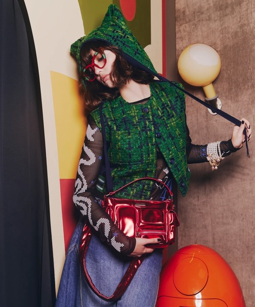 anna sui nyc(アナ スイ エヌ ワイ シー)の「ANNA SUI NYC/アナ スイ エヌワイシー/マルチポケットチビバッグ(ショルダーバッグ・レディース・ブラック/パープル/レッド/カーキ/シルバー/ブラック系その他・F)」の12枚目の写真