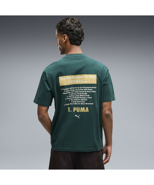 PUMA(プーマ)の「PUMA プーマ メンズ グラフィック フットボール 半袖 Tシャツ(Tシャツ/カットソー・メンズ・ダークグリーン/ライトグレー/ブラック・MEDIUM/SMALL/X-SMALL/LARGE/X-LARGE)」の4枚目の写真