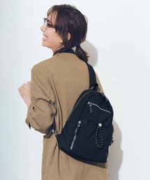 IEDIT 2ーWAYショルダーでアクティブに楽しむ撥水(はっすい)ミニリュック〈ブラック〉