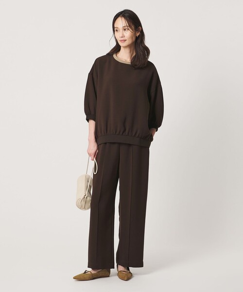 UNITED ARROWS(ユナイテッドアローズ)の「COMFY イージーパンツ ‐ウォッシャブル 防汚 UVカット‐(スラックス・レディース・ブラック/ダークブラウン・36/38)」の4枚目の写真