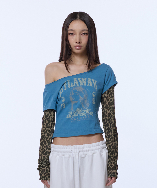 GILAARCHIVE(ギラアーカイブ)の「RUNAWAY GIRL レオパード柄長袖 ブルー(Tシャツ/カットソー・レディース・その他・FREE)」の2枚目の写真