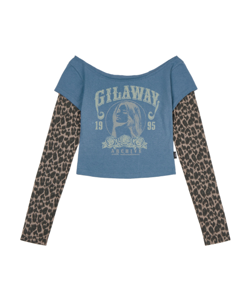GILAARCHIVE(ギラアーカイブ)の「RUNAWAY GIRL レオパード柄長袖 ブルー(Tシャツ/カットソー・レディース・その他・FREE)」の5枚目の写真