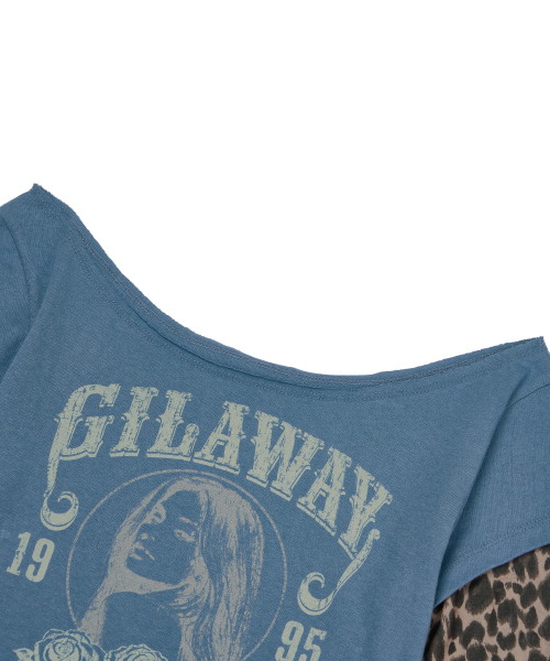 GILAARCHIVE(ギラアーカイブ)の「RUNAWAY GIRL レオパード柄長袖 ブルー(Tシャツ/カットソー・レディース・その他・FREE)」の7枚目の写真