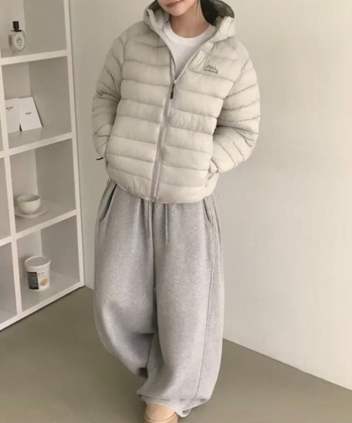 yuue' ( wear )(ユーイ)の「フードパーカー中綿ダウンジャケット/パディングジャケット(ダウンジャケット/コート・レディース・グレー/ブラック・FREE)」の21枚目の写真
