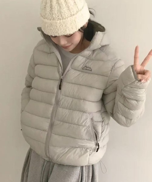 yuue' ( wear )(ユーイ)の「フードパーカー中綿ダウンジャケット/パディングジャケット(ダウンジャケット/コート・レディース・グレー/ブラック・FREE)」の19枚目の写真