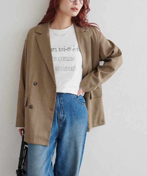DISCOAT(ディスコート)の「【WEB限定】レースオーバーステッチプリントTシャツ(Tシャツ/カットソー・レディース・オフホワイト/チャコールグレー/グレー・FREE)」の5枚目の写真