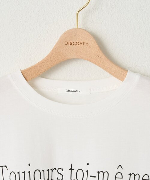 DISCOAT(ディスコート)の「【WEB限定】レースオーバーステッチプリントTシャツ(Tシャツ/カットソー・レディース・オフホワイト/チャコールグレー/グレー・FREE)」の9枚目の写真