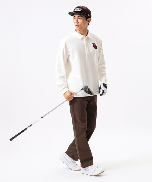 BEAMS GOLF(ビームスゴルフ)の「〈MEN〉ORANGE LABEL / ツイル ダブルジャカード ポロシャツ(ポロシャツ・メンズ・ネイビー/ホワイト・S/M/L/XL)」の3枚目の写真