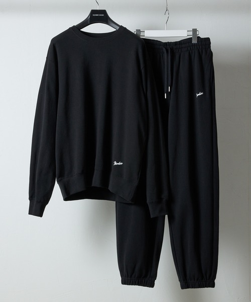 NUMBER (N)INE(ナンバーナイン)の「FIRM COTTON LIGHT SHORT PILE L/S SWEATSHIRT / EASY SWEATPANTS 2-PIECE SET / ファーム コットン ライト ミニ裏毛 クルーネック スウェット & イージー スウェットパンツ 2ピース セットアップ(セットアップ・メンズ・ブラック/トップグレー・M/L/XL)」の1枚目の写真