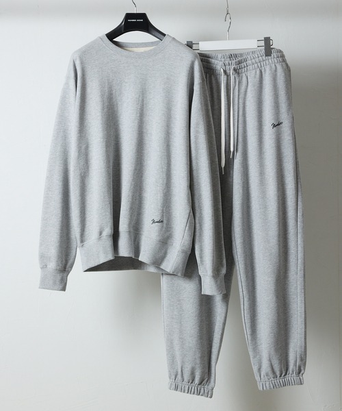 NUMBER (N)INE(ナンバーナイン)の「FIRM COTTON LIGHT SHORT PILE L/S SWEATSHIRT / EASY SWEATPANTS 2-PIECE SET / ファーム コットン ライト ミニ裏毛 クルーネック スウェット & イージー スウェットパンツ 2ピース セットアップ(セットアップ・メンズ・ブラック/トップグレー・M/L/XL)」の2枚目の写真
