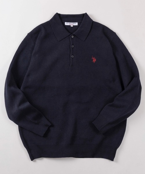 U.S. POLO ASSN.(ユーエスポロアッスン)の「【80】【U.S. POLO ASSN./ユーエスポロアッスン】ミラノリブ スウェットライク 襟付きニット/ポロニット/セーター/総針編み/チクチクしない/ユニセックス/レディース/メンズ(ニット/セーター・メンズ・杢グレー/モカ/アイボリー/ブラック/ネイビー・M/L)」の5枚目の写真