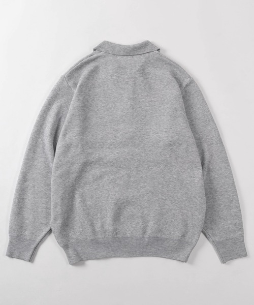 U.S. POLO ASSN.(ユーエスポロアッスン)の「【80】【U.S. POLO ASSN./ユーエスポロアッスン】ミラノリブ スウェットライク 襟付きニット/ポロニット/セーター/総針編み/チクチクしない/ユニセックス/レディース/メンズ(ニット/セーター・メンズ・杢グレー/モカ/アイボリー/ブラック/ネイビー・M/L)」の6枚目の写真