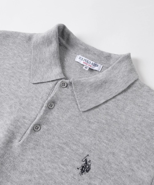 U.S. POLO ASSN.(ユーエスポロアッスン)の「【80】【U.S. POLO ASSN./ユーエスポロアッスン】ミラノリブ スウェットライク 襟付きニット/ポロニット/セーター/総針編み/チクチクしない/ユニセックス/レディース/メンズ(ニット/セーター・メンズ・杢グレー/モカ/アイボリー/ブラック/ネイビー・M/L)」の7枚目の写真