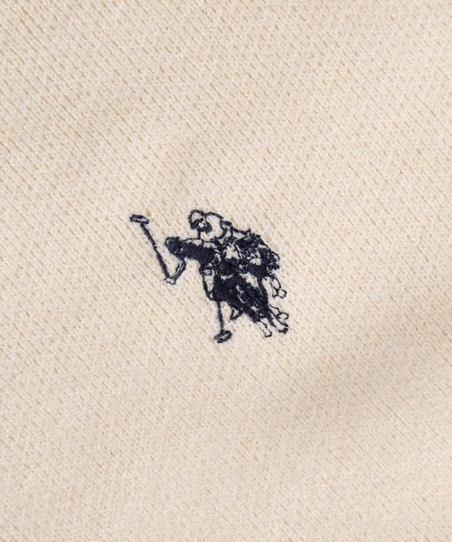 U.S. POLO ASSN.(ユーエスポロアッスン)の「【80】【U.S. POLO ASSN./ユーエスポロアッスン】ミラノリブ スウェットライク 襟付きニット/ポロニット/セーター/総針編み/チクチクしない/ユニセックス/レディース/メンズ(ニット/セーター・メンズ・杢グレー/モカ/アイボリー/ブラック/ネイビー・M/L)」の12枚目の写真