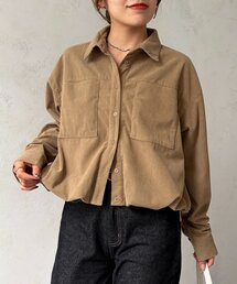 裾バルーンコーデュロイシャツ