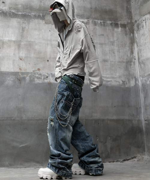 ROARINGRAD(ロアリングラド)の「ダブルウエストデニムパンツ ブルー(デニムパンツ・レディース・その他・LARGE/MEDIUM/SMALL)」の7枚目の写真