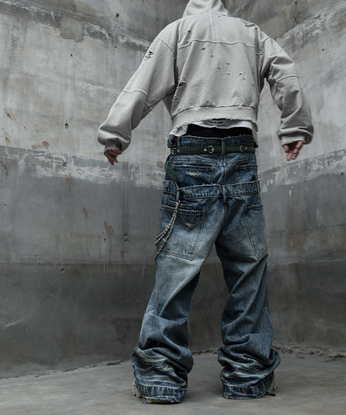 ROARINGRAD(ロアリングラド)の「ダブルウエストデニムパンツ ブルー(デニムパンツ・レディース・その他・LARGE/MEDIUM/SMALL)」の9枚目の写真