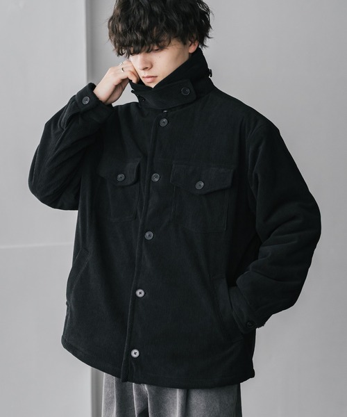 Rocky Monroe(ロッキーモンロー)の「新色追加 オーバーサイズコーデュロイ裏ボアランチコート/2WAYスタンドネックボアジャケット(その他アウター・メンズ・ベージュ/キャメル/カーキ/ブラウン/チャコール/ブラック・XL/L/M)」の7枚目の写真