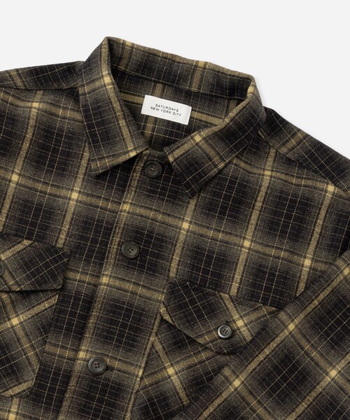 Saturdays NYC（サタデーズ ニューヨークシティ ）の「Marco Ombre Check CPO Shirt（シャツ/ブラウス・メンズ・ネイビー/ブラック/レッド・S/M/XL/L）」の20枚目の写真