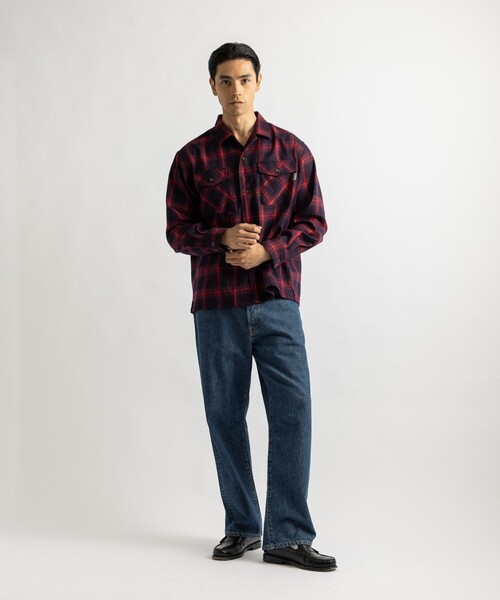 Saturdays NYC（サタデーズ ニューヨークシティ ）の「Marco Ombre Check CPO Shirt（シャツ/ブラウス・メンズ・ネイビー/ブラック/レッド・S/M/XL/L）」の14枚目の写真