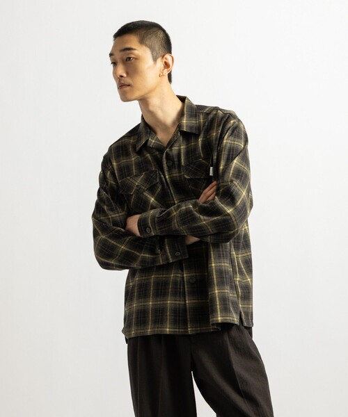 Saturdays NYC（サタデーズ ニューヨークシティ ）の「Marco Ombre Check CPO Shirt（シャツ/ブラウス・メンズ・ネイビー/ブラック/レッド・S/M/XL/L）」の4枚目の写真
