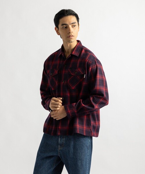 Saturdays NYC（サタデーズ ニューヨークシティ ）の「Marco Ombre Check CPO Shirt（シャツ/ブラウス・メンズ・ネイビー/ブラック/レッド・S/M/XL/L）」の6枚目の写真